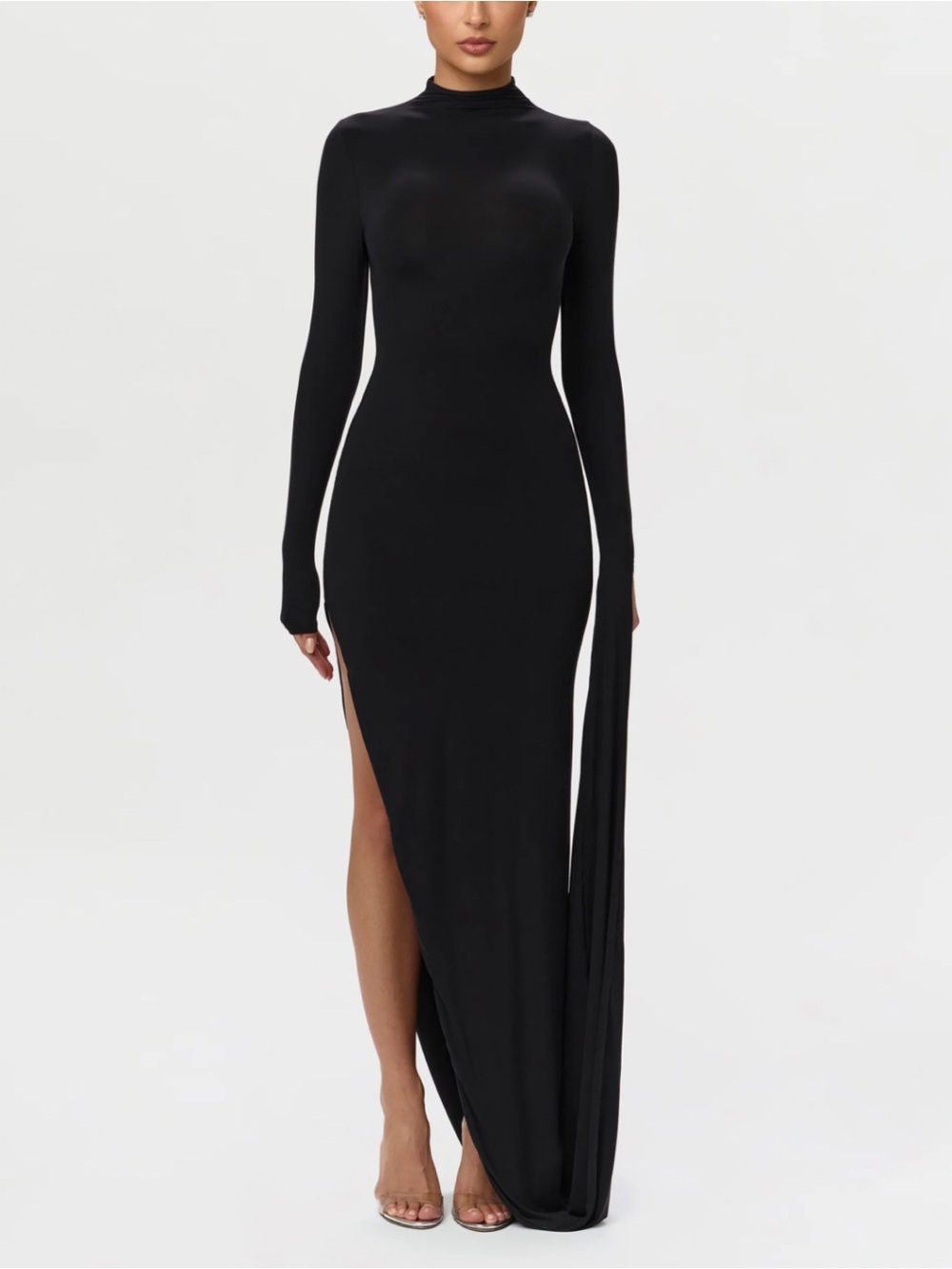 Naked Wardrobe Draped Sleeve Dress
